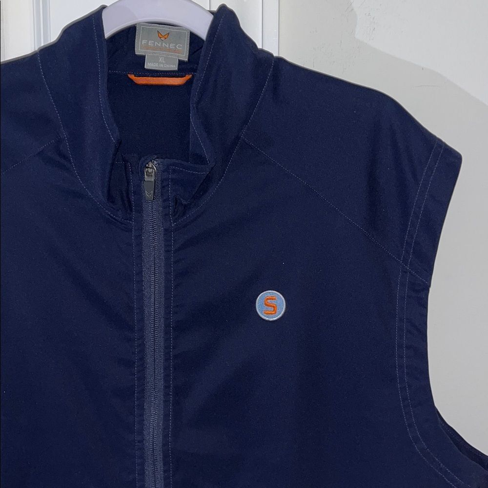 Navy Blue Syracuse Orange Orangeman Full Zipper Performance golf Vest Jacket XL